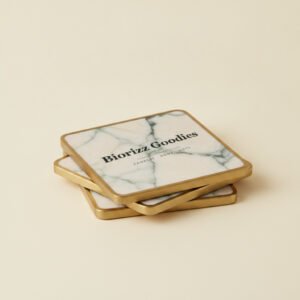 Marble & Brass Coaster Set