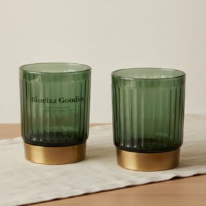 Ribbed Glass Tumbler, Set of 2
